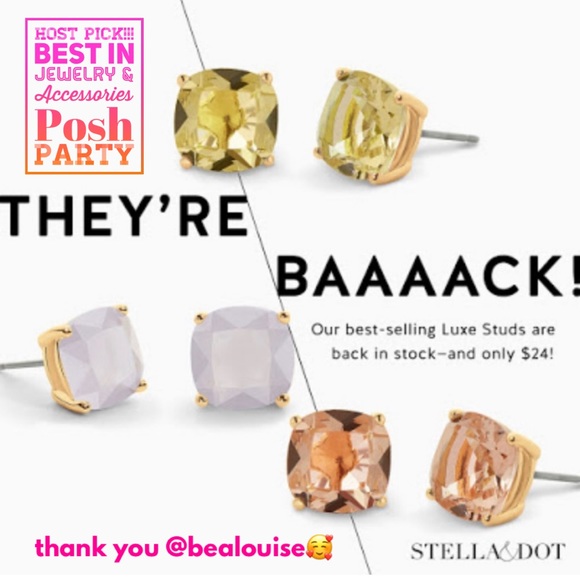 :: Stella & Dot Luxe Studs - Yellow - Picture 2 of 6